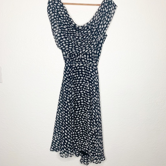 MSK | Black White Print Dress Size 8 - Picture 7 of 8